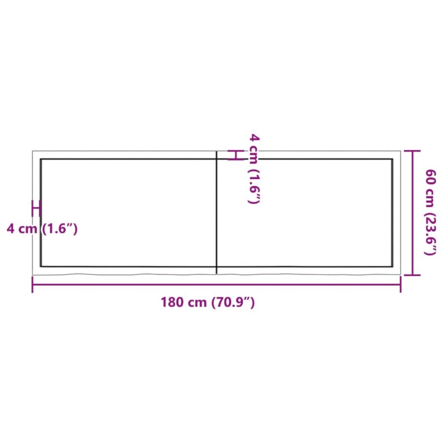 Wandschap 180x60x(2-4)cm behandeld massief eikenhout lichtbruin - Afbeelding 11