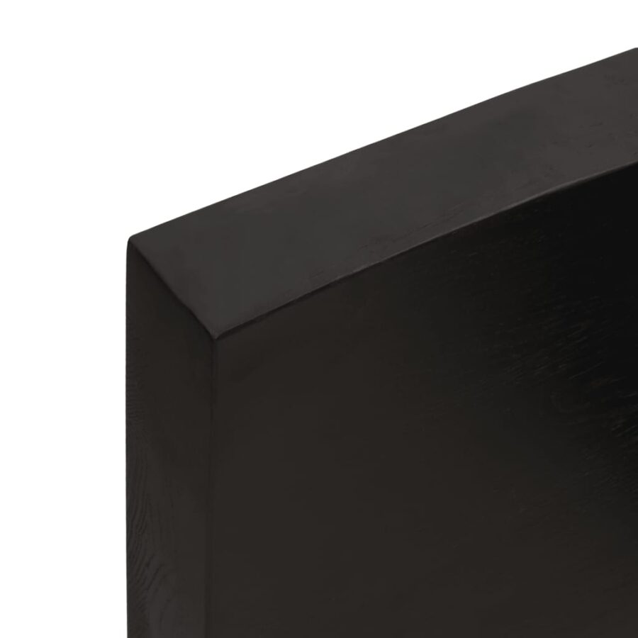 Wandschap 40x10x6 cm behandeld massief eikenhout donkerbruin - Afbeelding 6