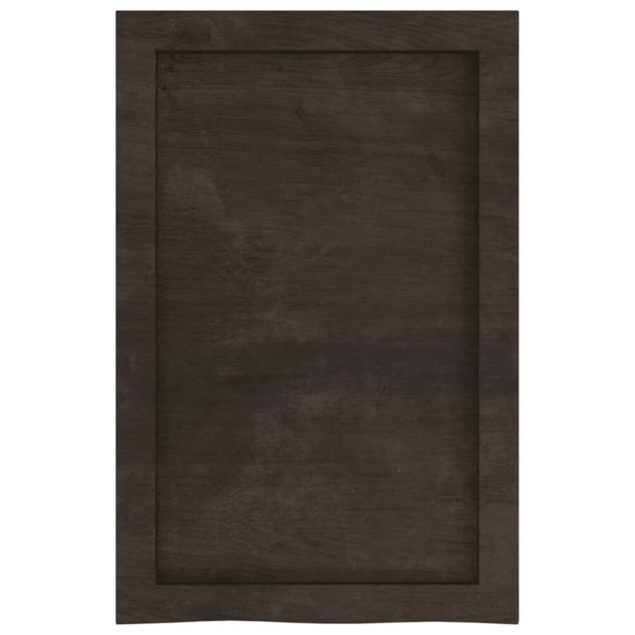 Wandschap 40x60x(2-4)cm behandeld massief eikenhout donkerbruin - Afbeelding 5