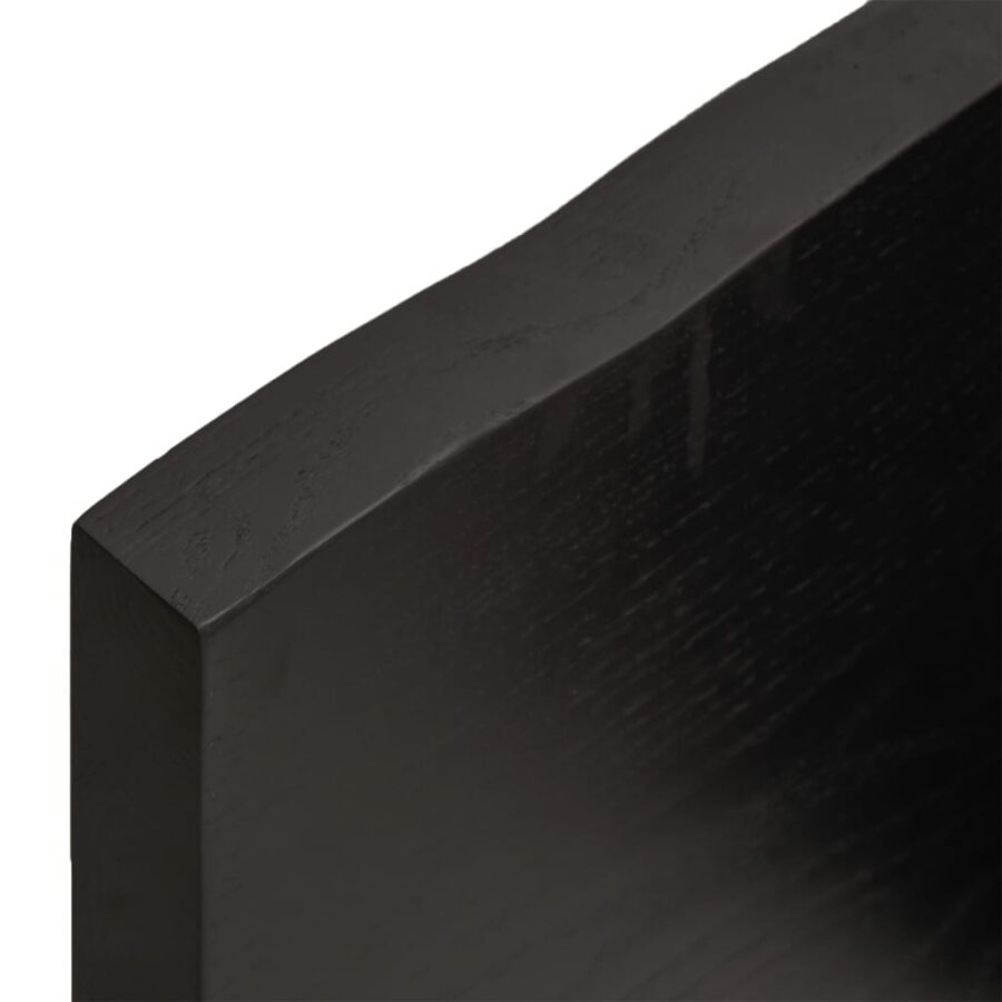 Wandschap 60x40x(2-4)cm behandeld massief eikenhout donkerbruin - Afbeelding 8