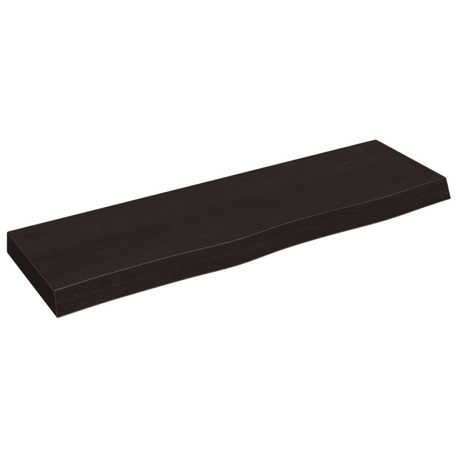 Wandschap behandeld massief eikenhout donkerbruin - Afbeelding 2