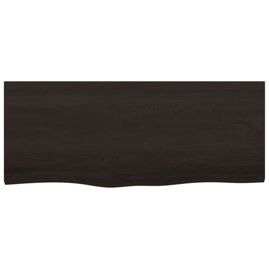 Wandschap behandeld massief eikenhout donkerbruin - Afbeelding 4