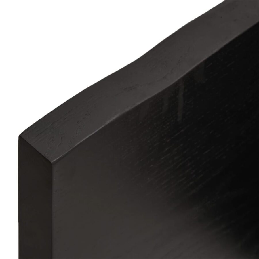 Wandschap behandeld massief eikenhout donkerbruin - Afbeelding 8