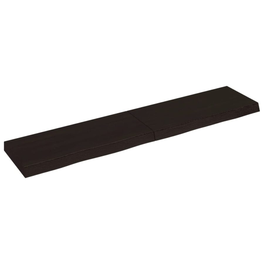 Wandschap behandeld massief eikenhout donkerbruin - Afbeelding 2