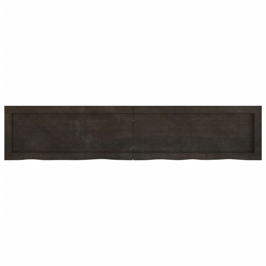 Wandschap behandeld massief eikenhout donkerbruin - Afbeelding 5