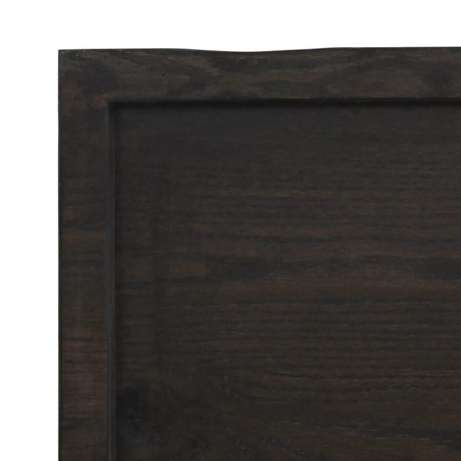 Wandschap behandeld massief eikenhout donkerbruin - Afbeelding 7