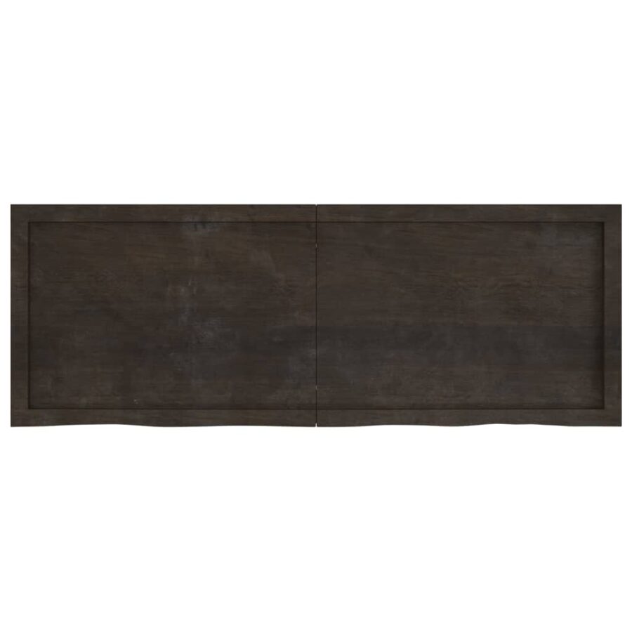 Wandschap behandeld massief eikenhout donkerbruin - Afbeelding 5