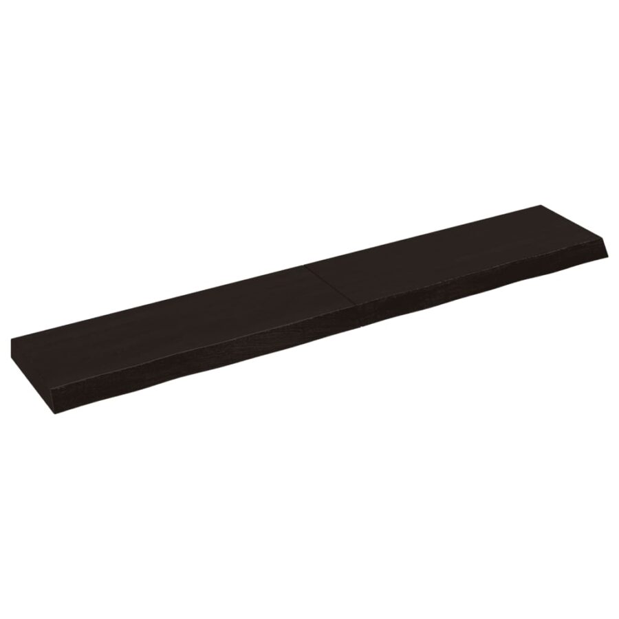 Wandschap behandeld massief eikenhout donkerbruin - Afbeelding 2