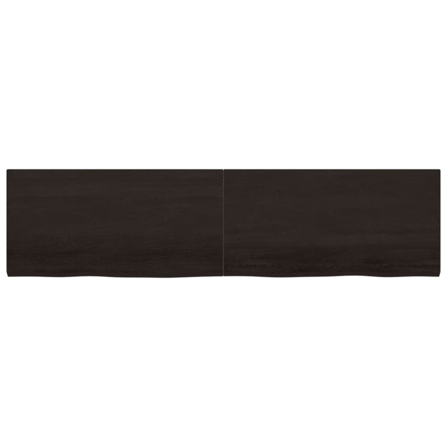 Wandschap behandeld massief eikenhout donkerbruin - Afbeelding 4