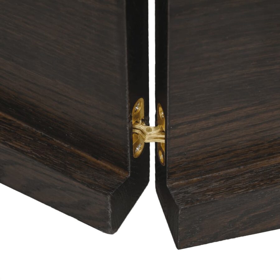 Wandschap behandeld massief eikenhout donkerbruin - Afbeelding 8