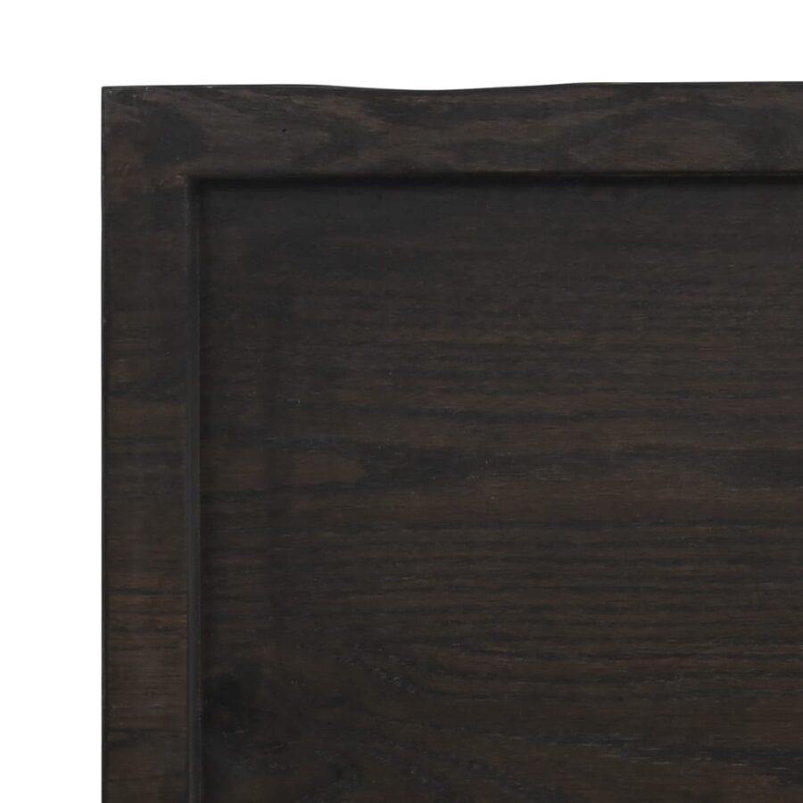 Wandschap behandeld massief eikenhout donkerbruin - Afbeelding 7