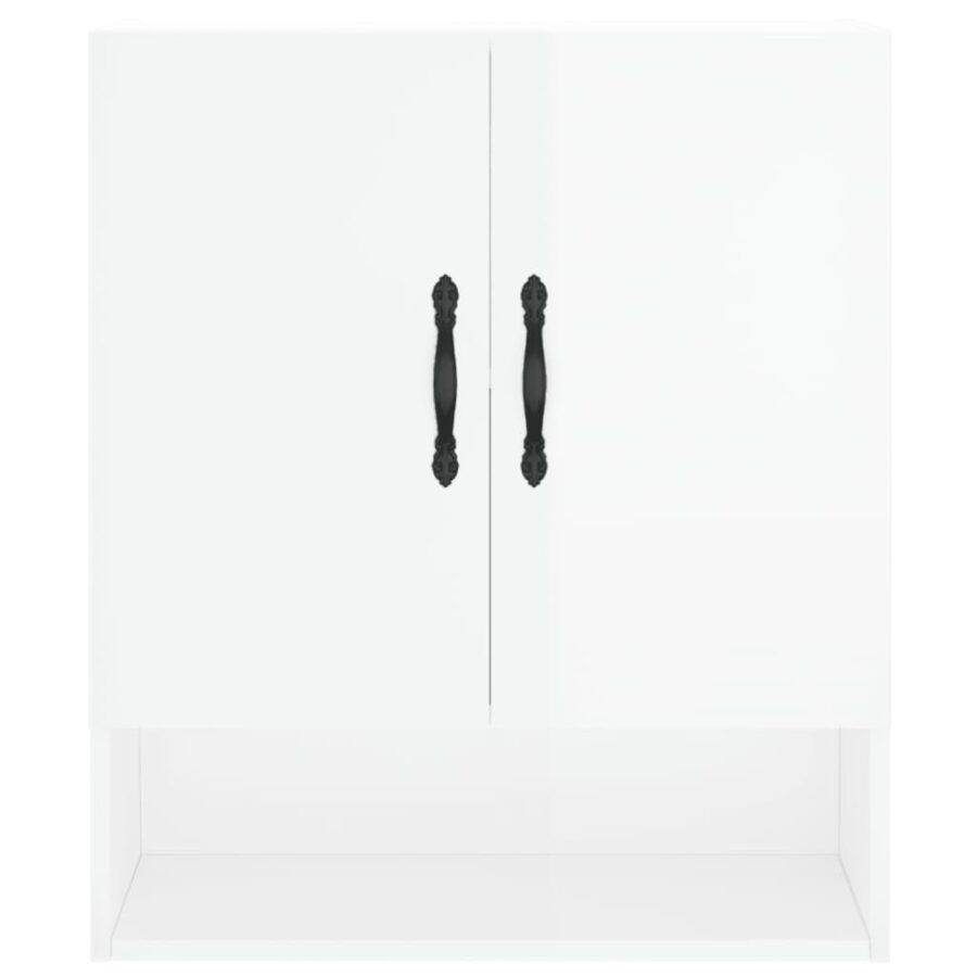 Wandkast 60x31x70 cm bewerkt hout hoogglans wit - Afbeelding 5