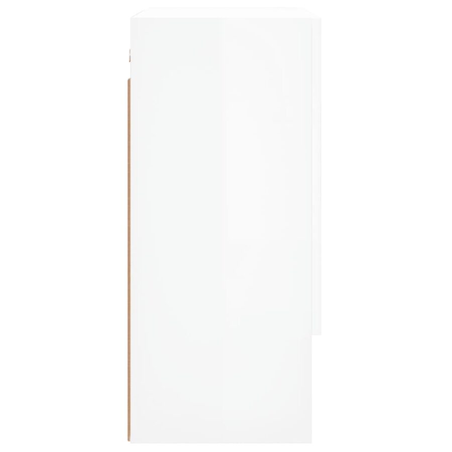 Wandkast 60x31x70 cm bewerkt hout hoogglans wit - Afbeelding 7