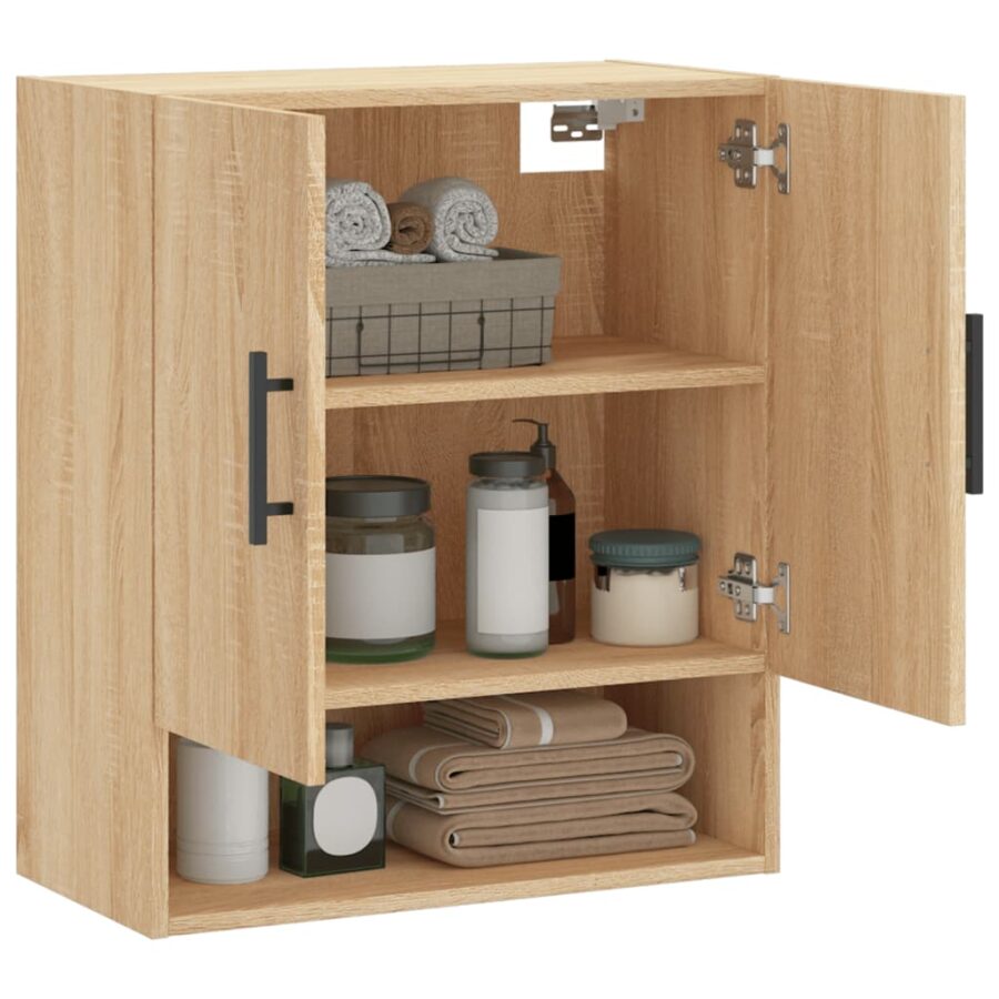 Wandkast 60x31x70 cm bewerkt hout sonoma eikenkleurig - Afbeelding 4