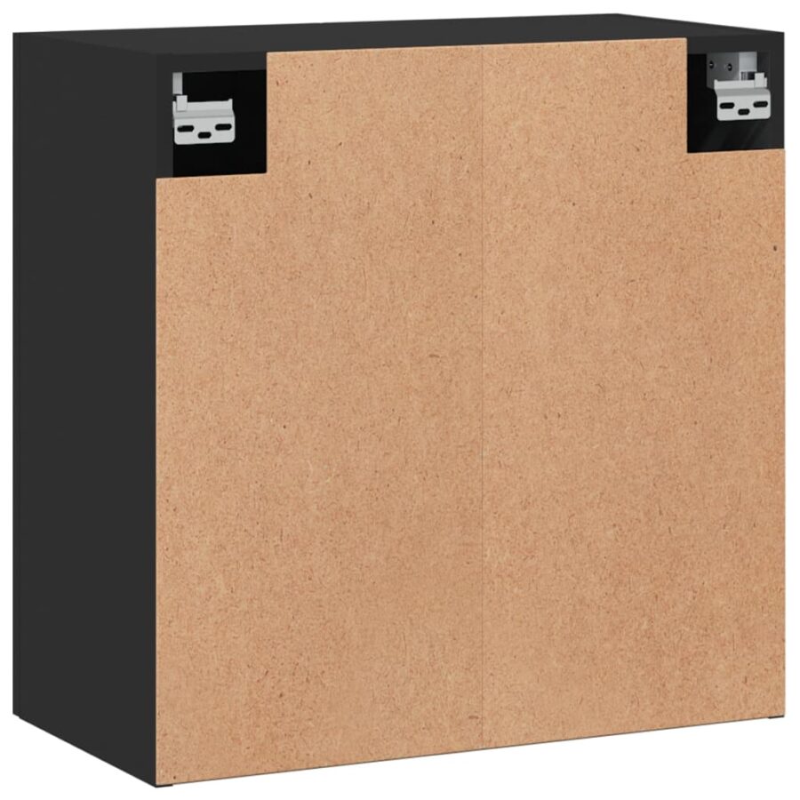 Wandkast 60x31x60 cm bewerkt hout zwart - Afbeelding 8