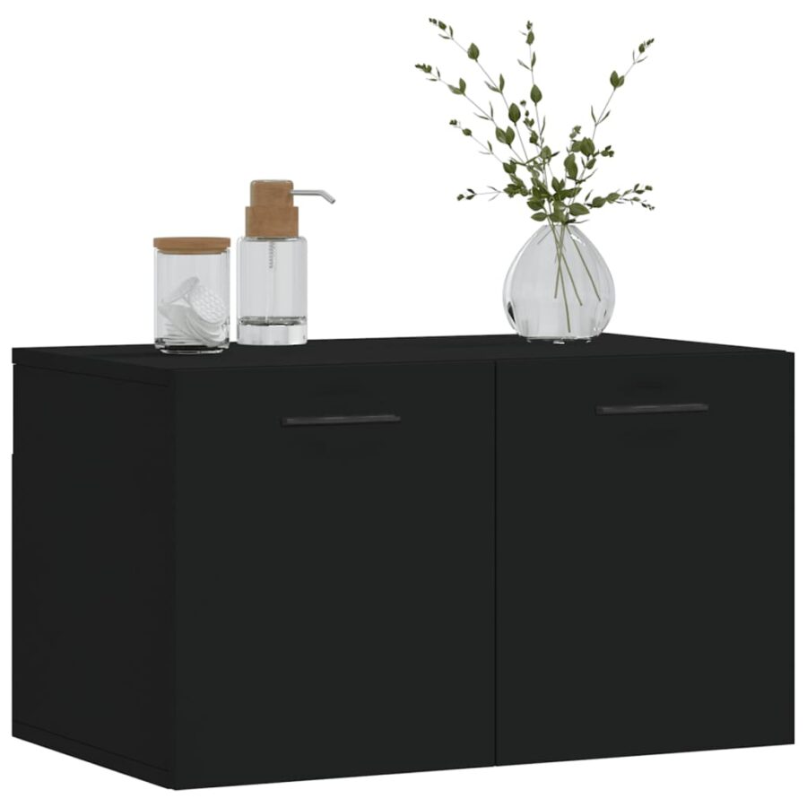 Wandkast 60x36,5x35 cm bewerkt hout zwart - Afbeelding 3
