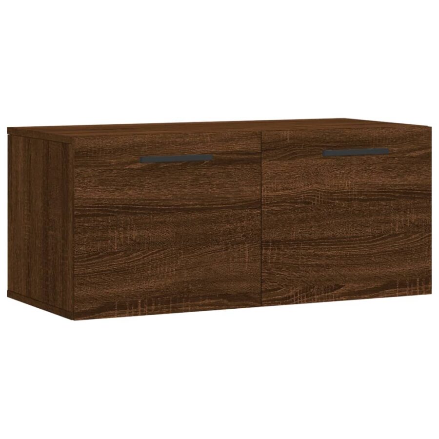 Wandkast 80x36,5x35 cm bewerkt hout bruin eikenkleur - Afbeelding 2