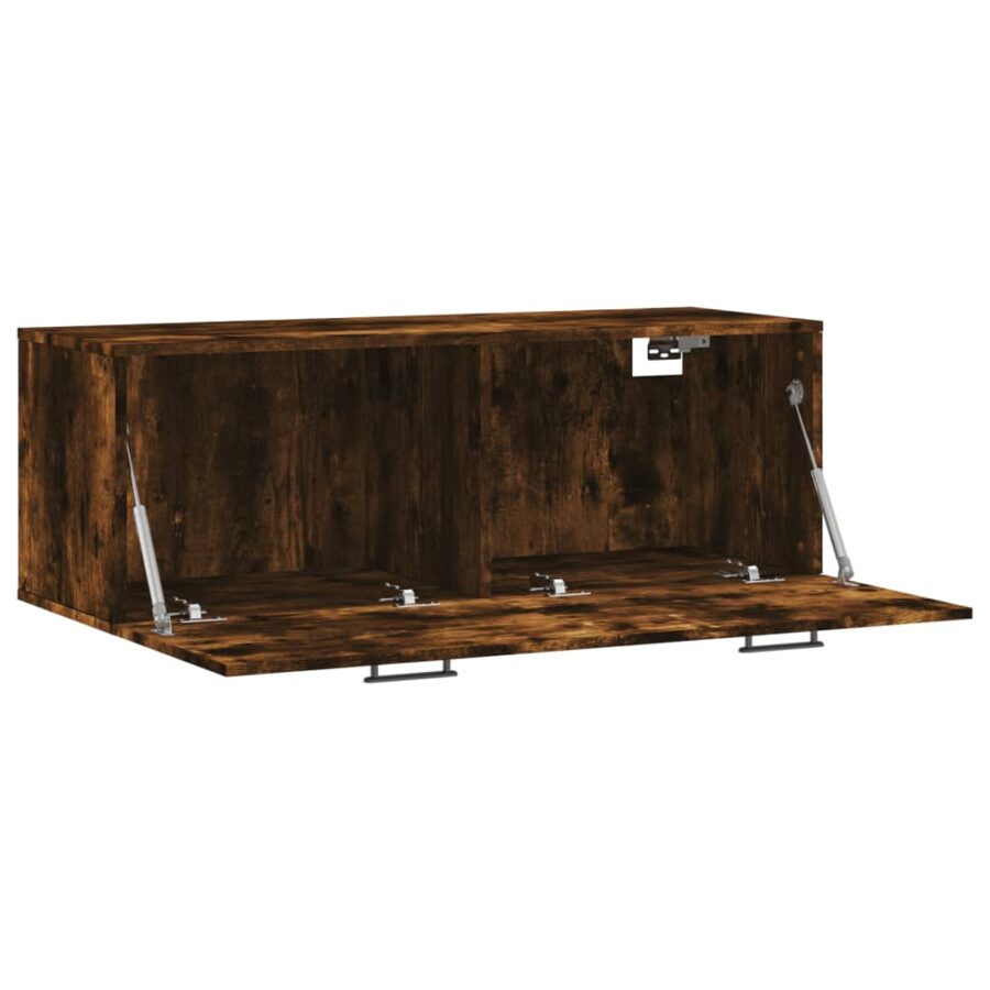 Wandkast 100x36,5x35 cm bewerkt hout gerookt eikenkleurig - Afbeelding 6