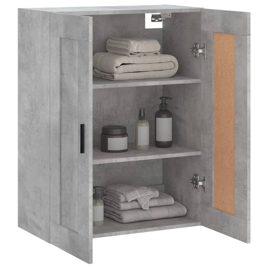 Wandkast 69,5x34x90 cm bewerkt hout betongrijs - Afbeelding 5