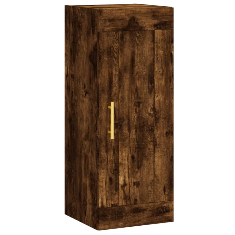 Wandkast 34,5x34x90 cm bewerkt hout gerookt eikenkleurig - Afbeelding 2
