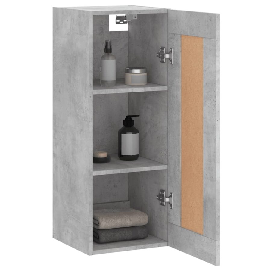 Wandkast 34,5x34x90 cm bewerkt hout betongrijs - Afbeelding 5