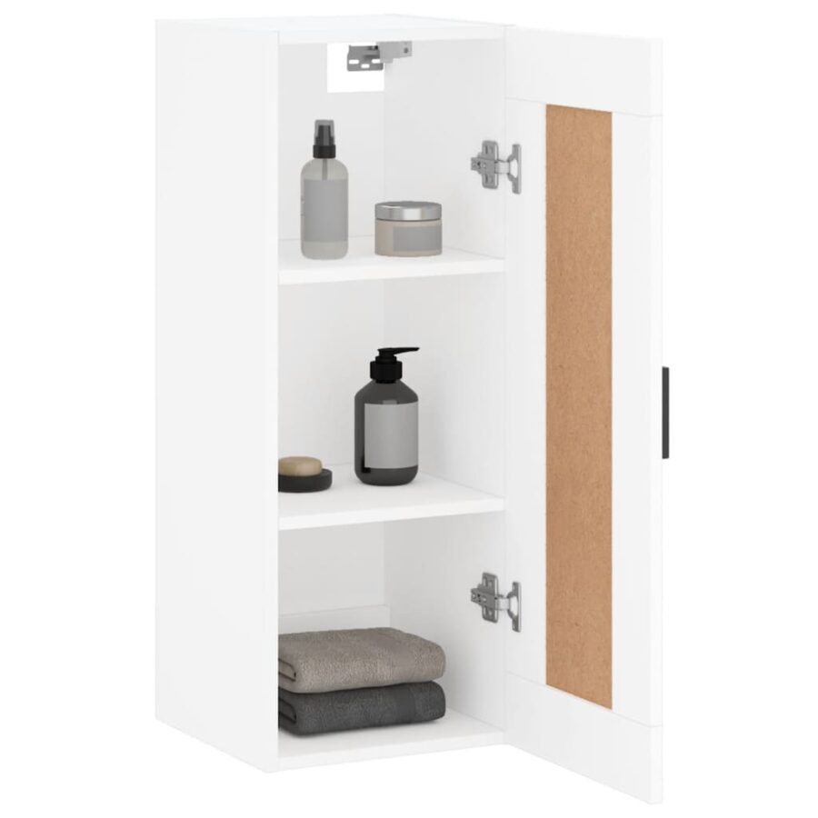 Wandkast 34,5x34x90 cm bewerkt hout wit - Afbeelding 5