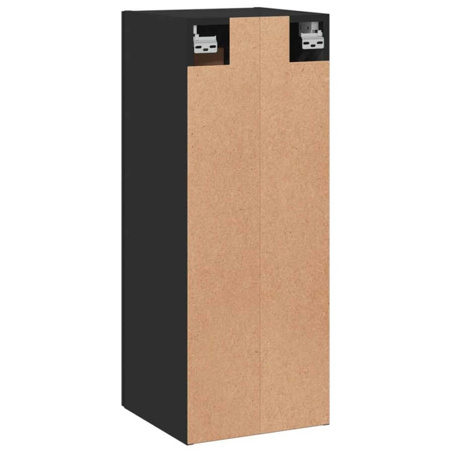 Wandkast 34,5x34x90 cm bewerkt hout zwart - Afbeelding 9