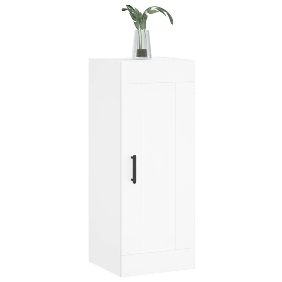 Wandkast 34,5x34x90 cm bewerkt hout wit - Afbeelding 4