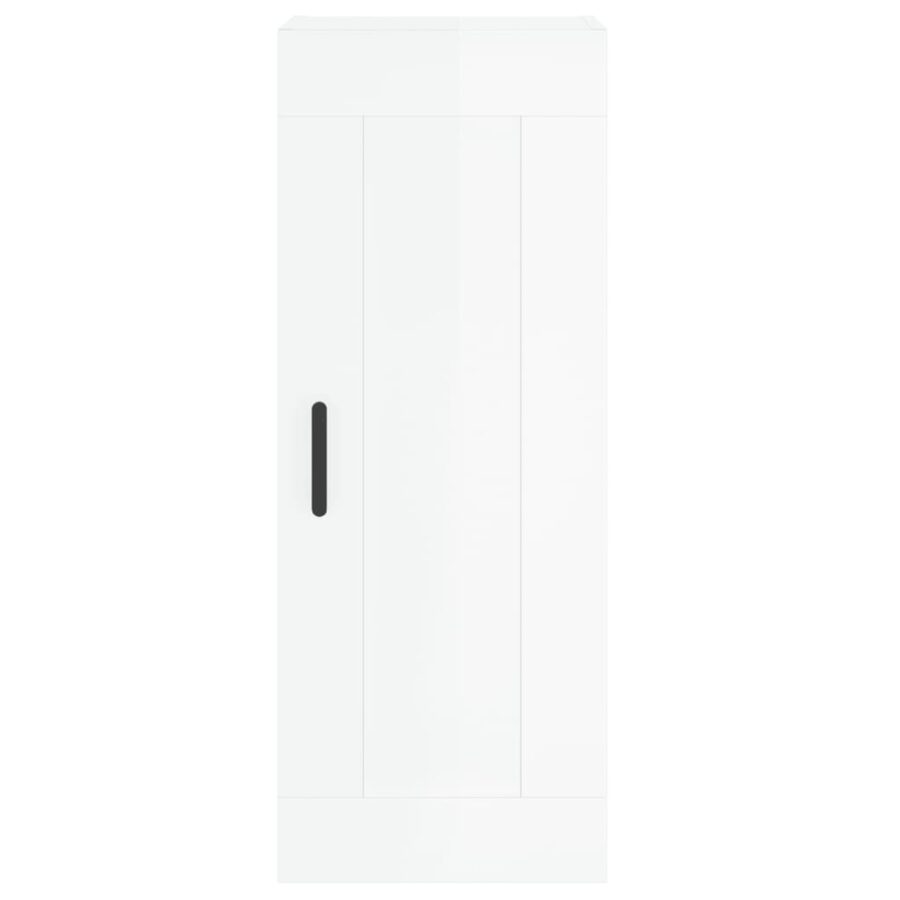 Wandkast 34,5x34x90 cm bewerkt hout hoogglans wit - Afbeelding 7