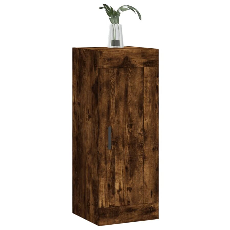 Wandkast 34,5x34x90 cm bewerkt hout gerookt eikenkleurig - Afbeelding 4