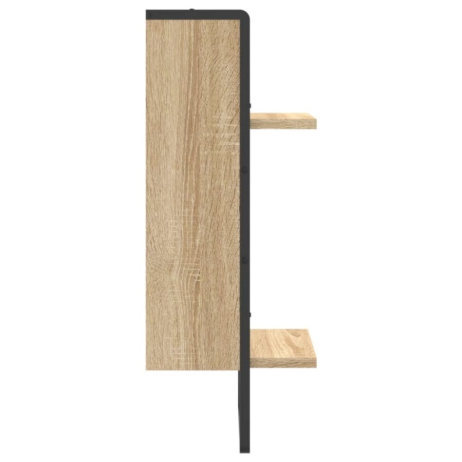 Wandschap met stang 30x25x65 cm sonoma eikenkleurig - Afbeelding 5