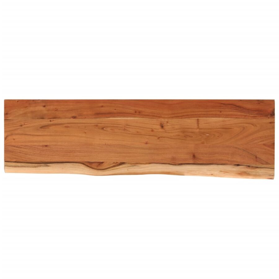 Wandschap rechthoekig natuurlijke rand 90x30x2,5 cm acaciahout - Afbeelding 2