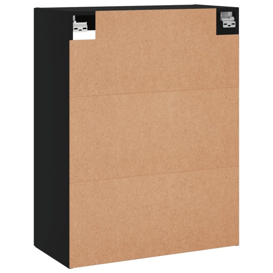 Wandkast 69,5x34x90 cm bewerkt hout zwart - Afbeelding 9