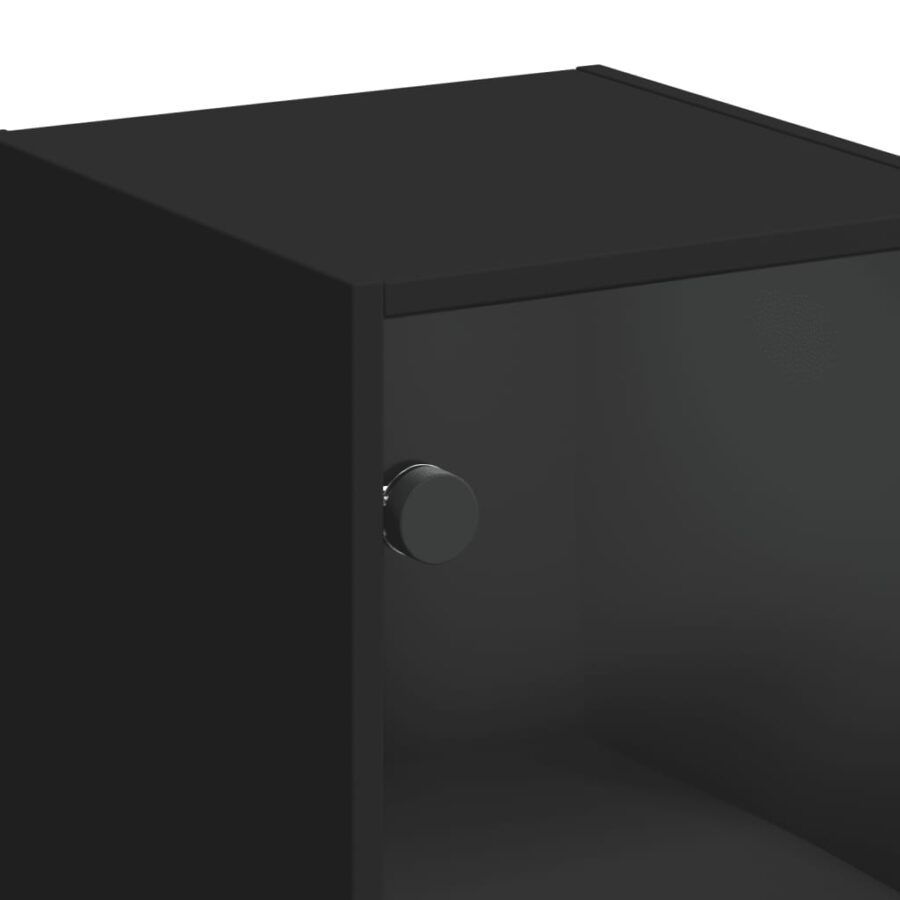 Wandkast met glazen deuren 35x37x68,5 cm zwart - Afbeelding 10