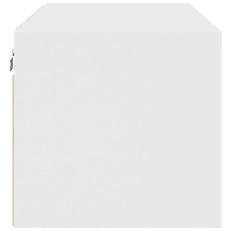 Wandkast met glazen deuren 102x37x35 cm wit - Afbeelding 7
