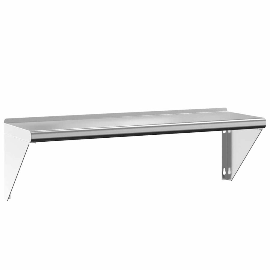 Wandschap 100x30x31 cm roestvrijstaal zilverkleurig - Afbeelding 2