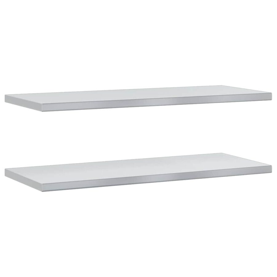 Wandschappen 2 st 100x40x3 cm roestvrijstaal zilverkleurig - Afbeelding 2