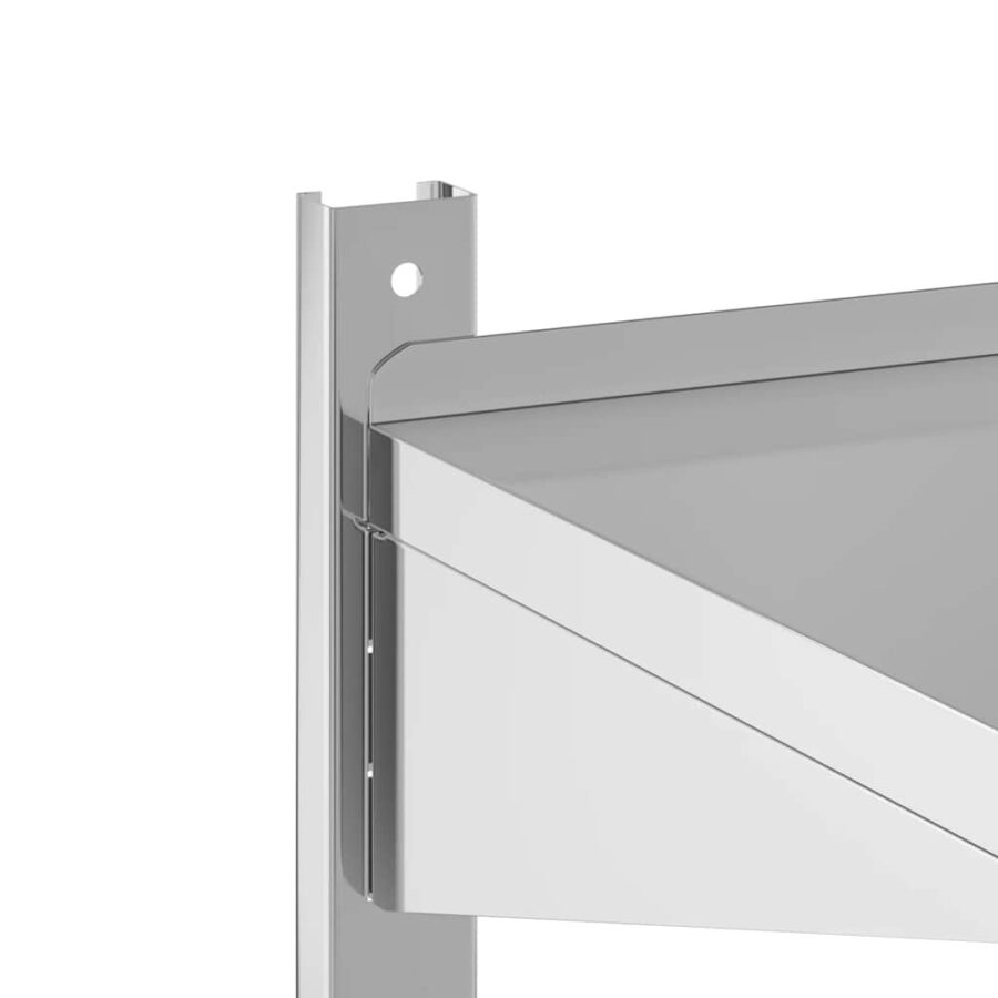 Wandschap 2-laags 75x23,5x60 cm roestvrijstaal zilverkleurig - Afbeelding 8