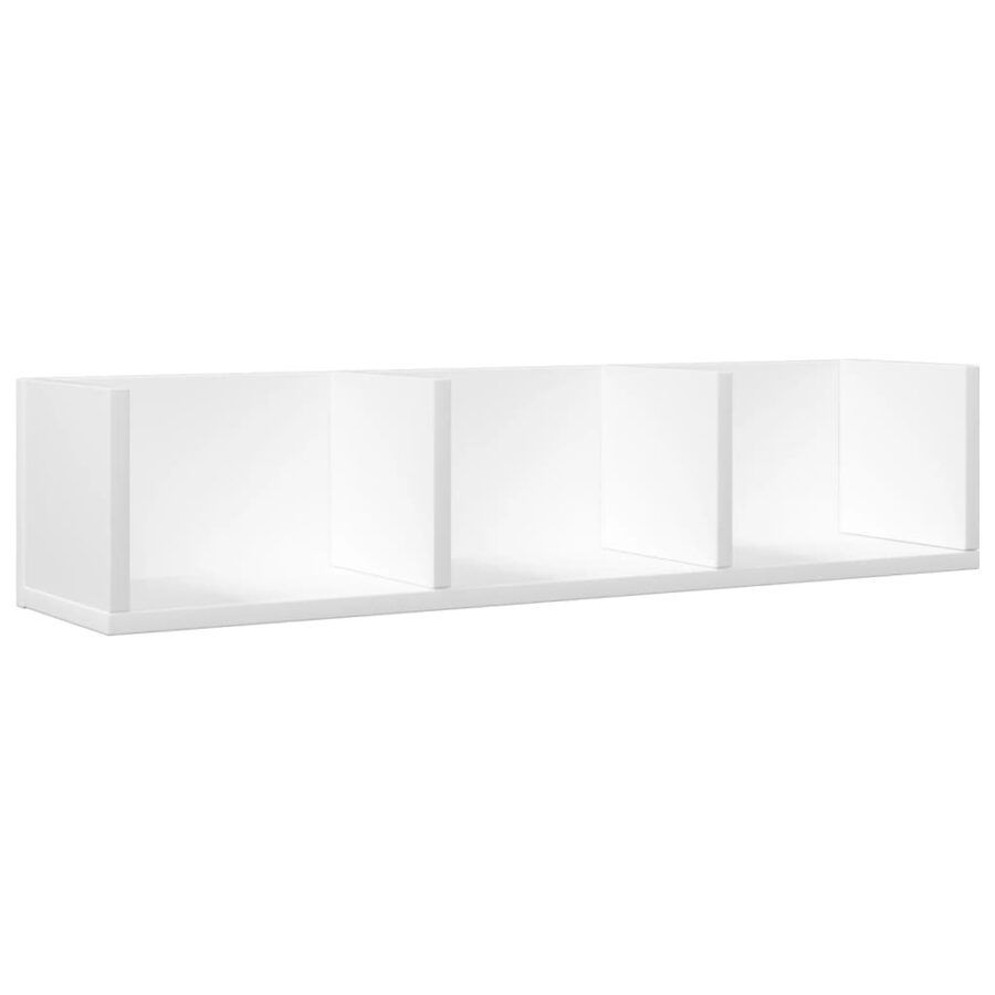 Wandkast 75x18x16,5 cm bewerkt hout wit - Afbeelding 2