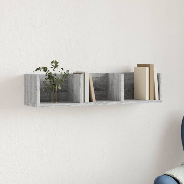 Wandkast 75x18x16,5 cm bewerkt hout grijs sonoma eikenkleurig