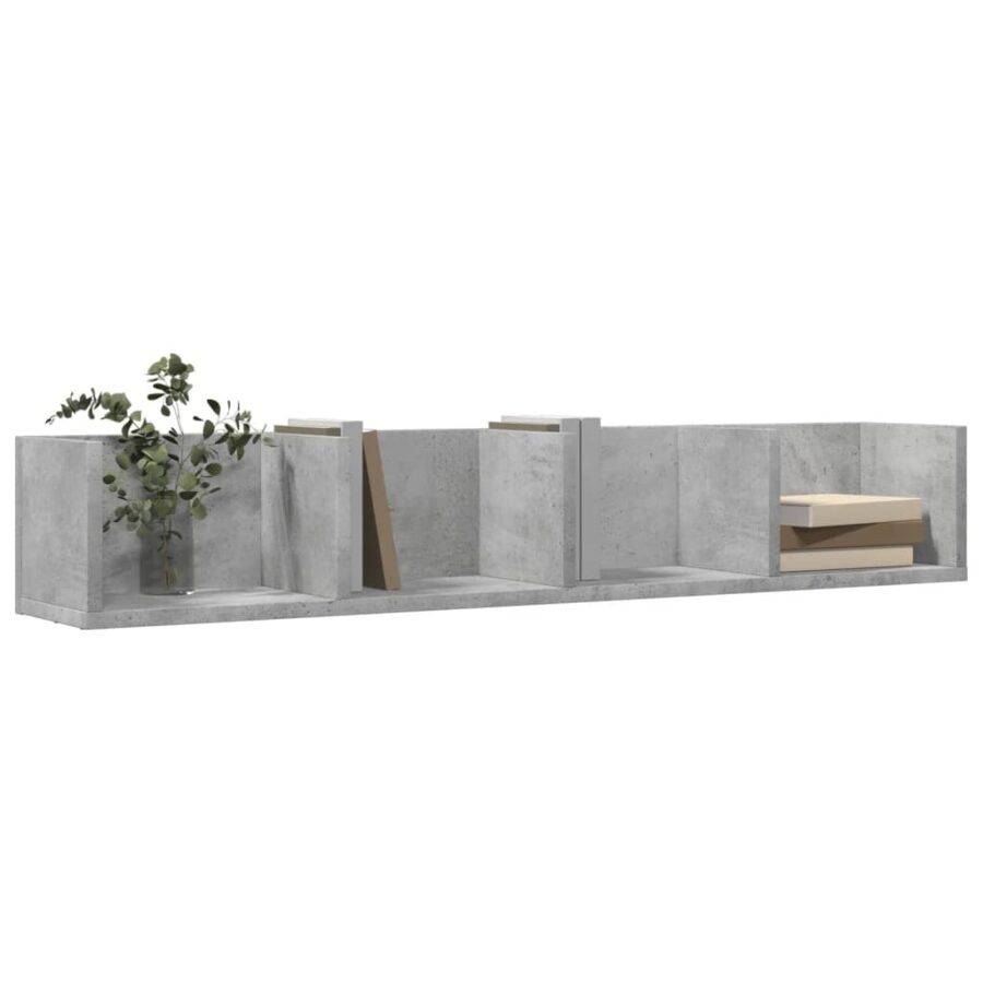 Wandkast 99x18x16,5 cm bewerkt hout betongrijs - Afbeelding 4