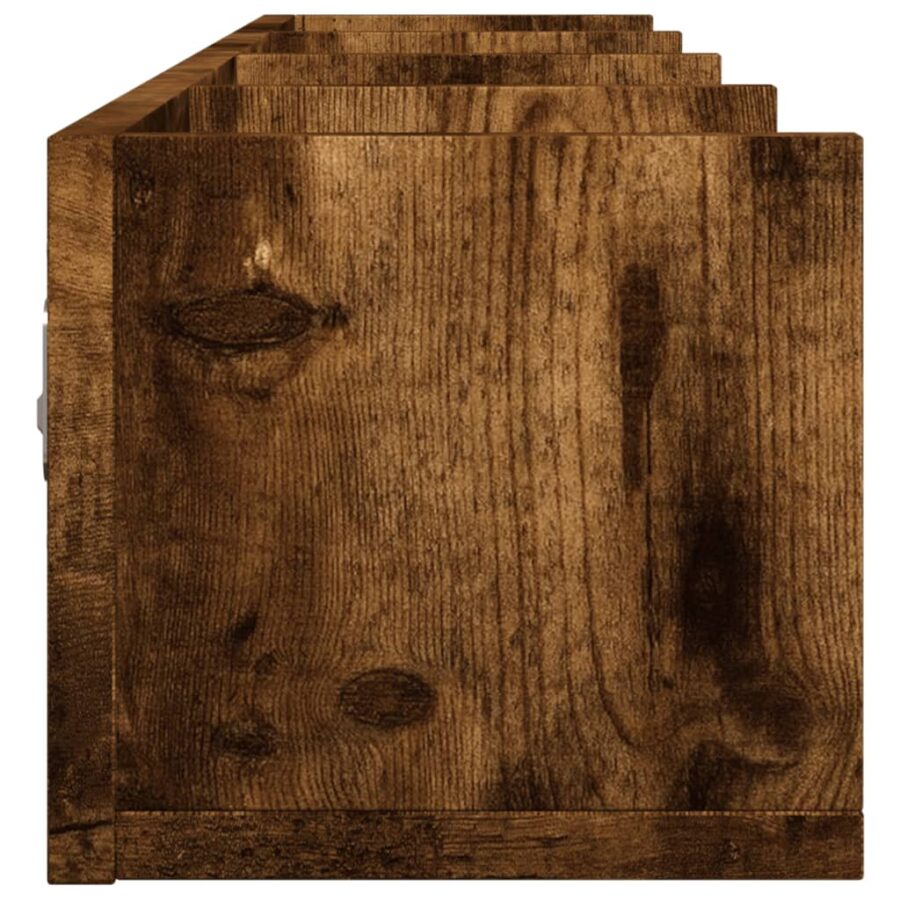 Wandkasten 2 st 99x18x16,5 cm bewerkt hout gerookt eikenkleur - Afbeelding 7