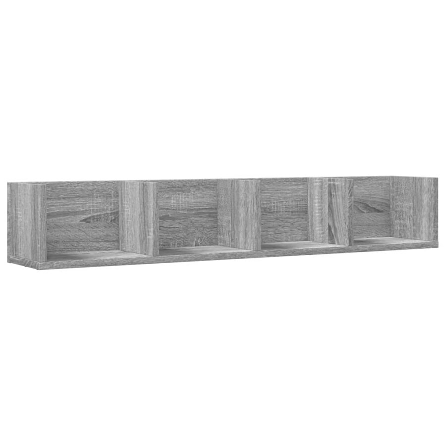 Wandkast 99x18x16,5 cm bewerkt hout grijs sonoma eikenkleurig - Afbeelding 2