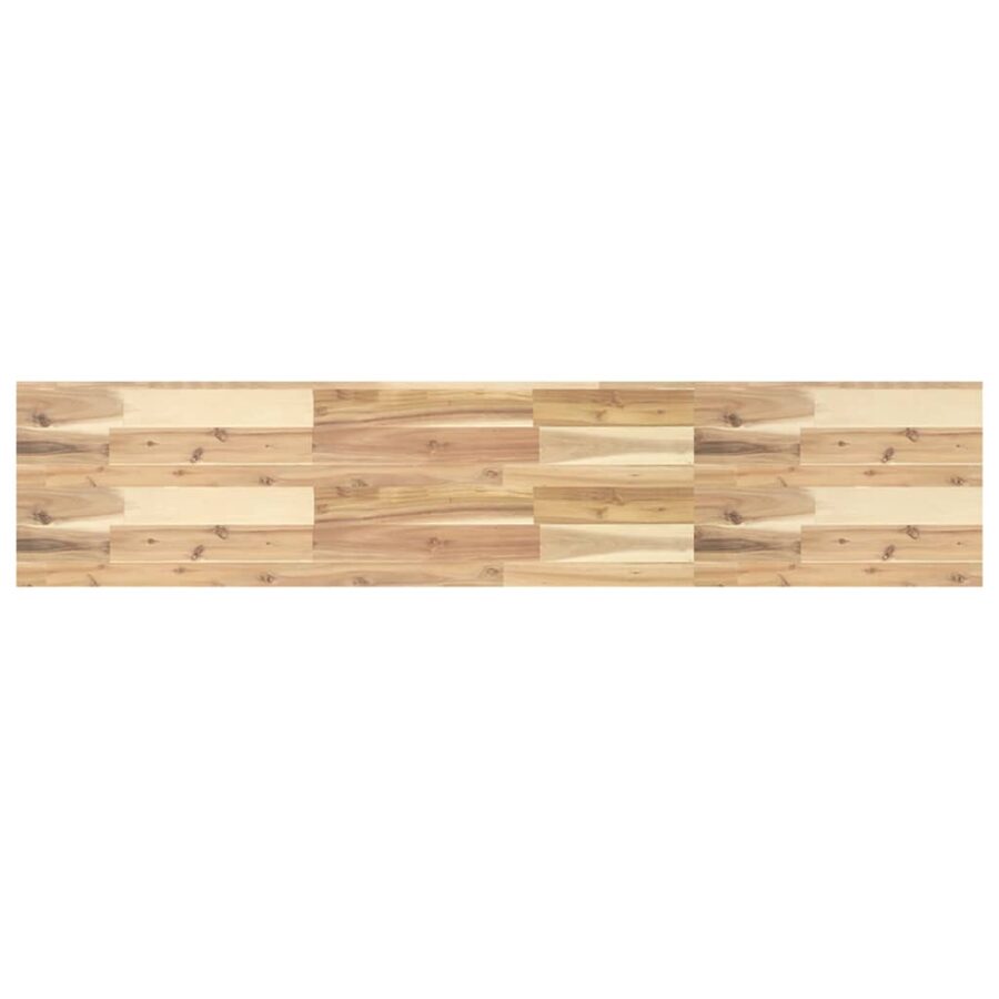 Wandschap zwevend 140x30x4 cm onbehandeld massief acaciahout - Afbeelding 2