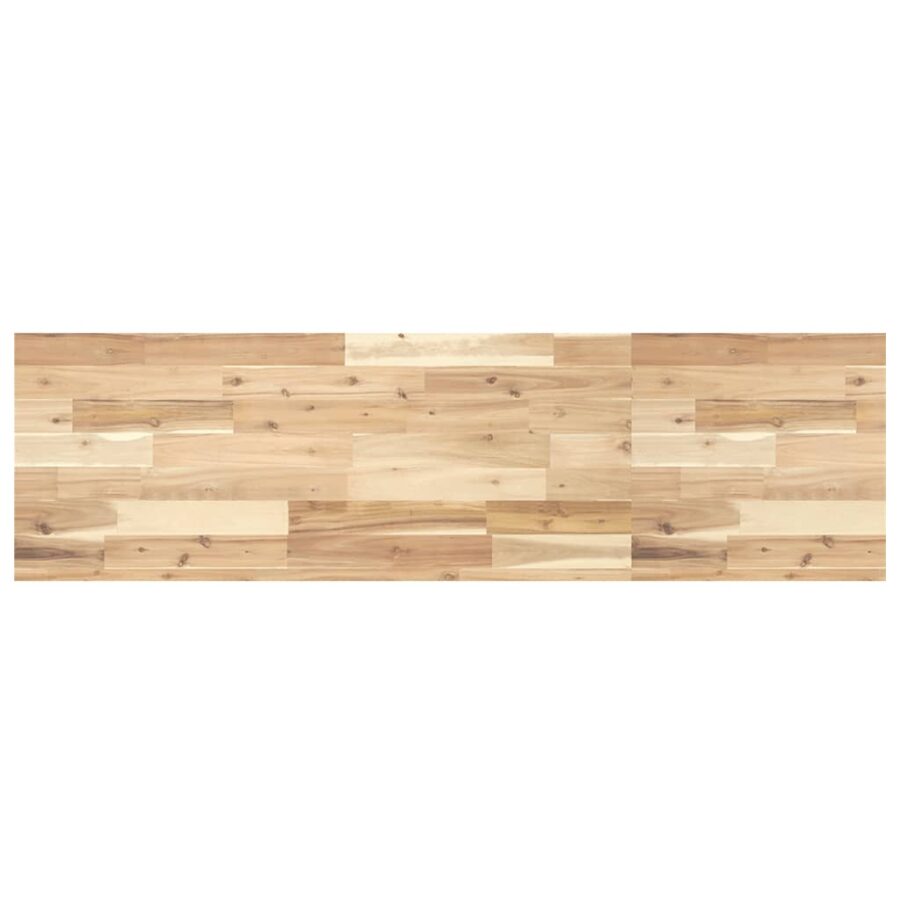 Wandschap zwevend 140x40x4 cm onbehandeld massief acaciahout - Afbeelding 2