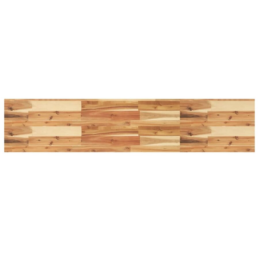 Wandschap zwevend olieafwerking 140x30x4 cm massief acaciahout - Afbeelding 2