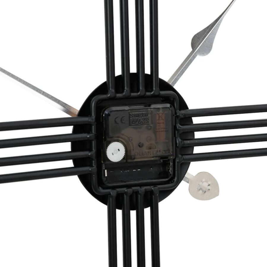 Wandklok Ø60 cm ijzer zwart - Afbeelding 6