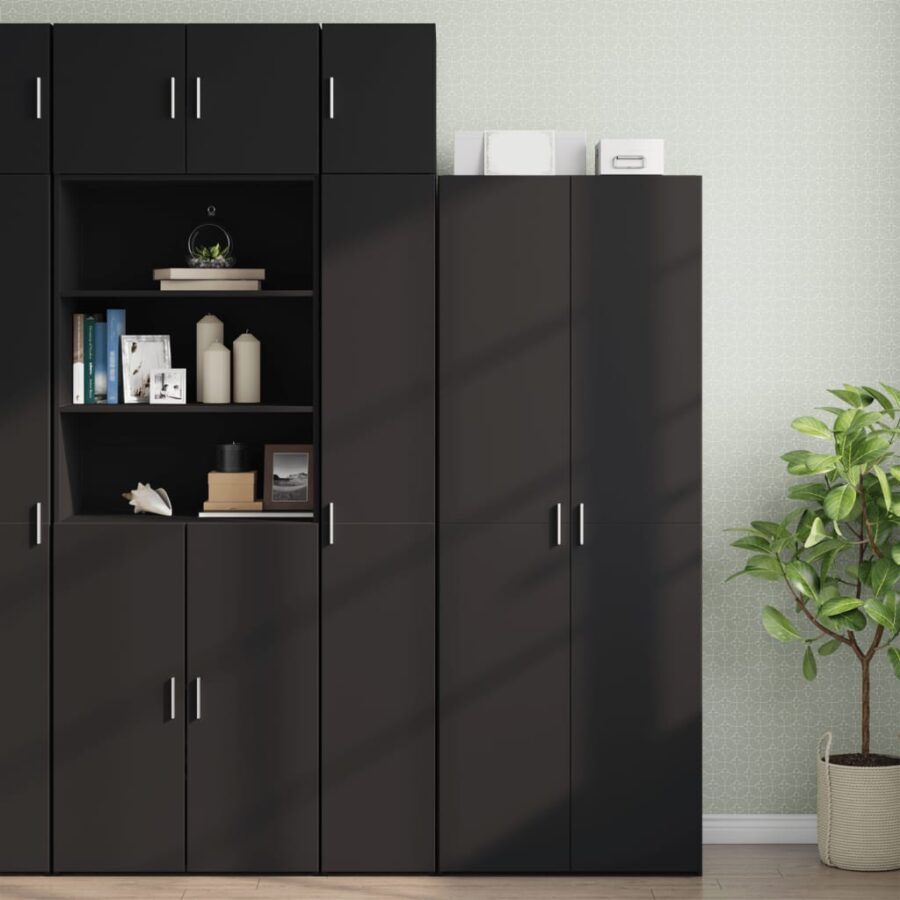 Wandkast 30x42,5x40 cm bewerkt hout zwart - Afbeelding 3
