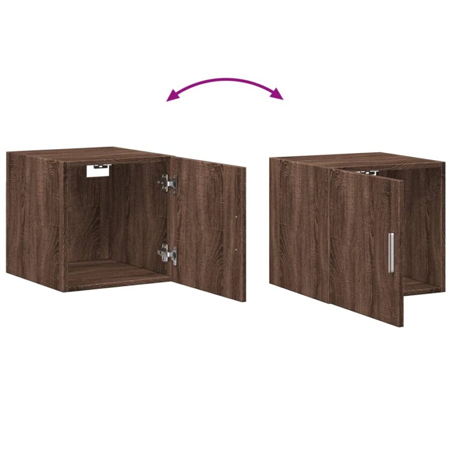 Wandkast 40x42,5x40 cm bewerkt hout bruin eikenkleurig - Afbeelding 8