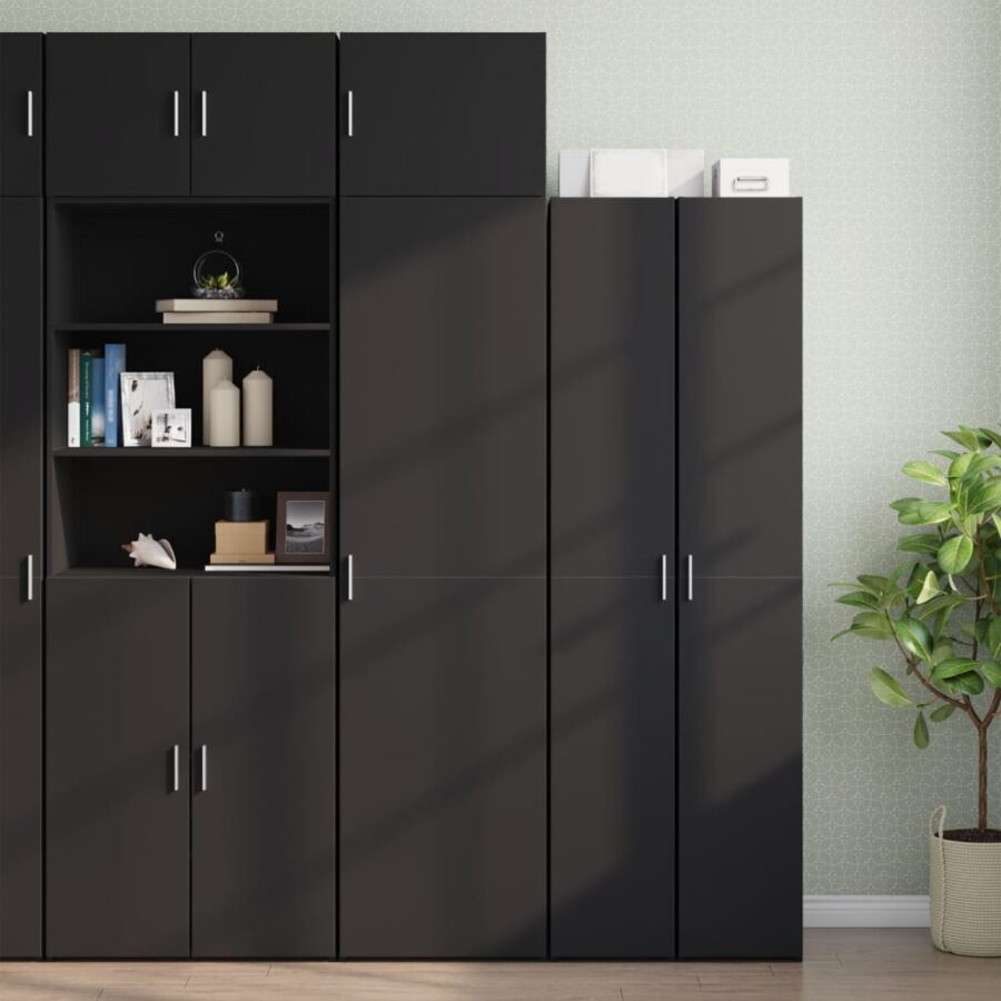 Wandkast 50x42,5x40 cm bewerkt hout zwart - Afbeelding 3